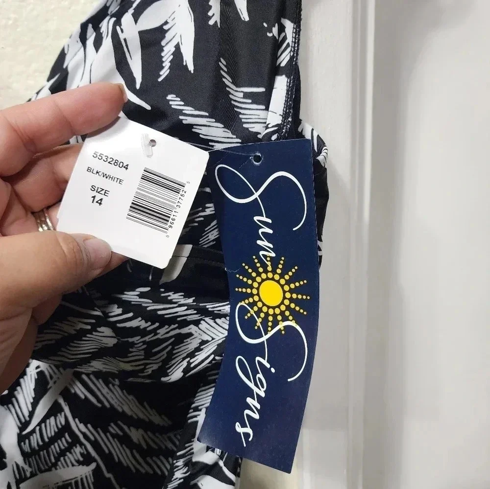 Sun Signs NWT Tropical One Piece Bathing Suit - Size 14